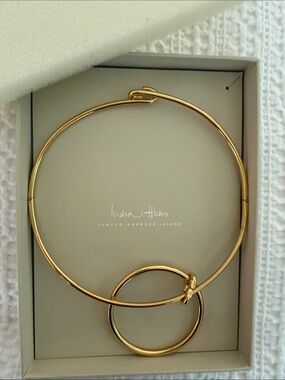 INDIA HICKS Double O Gold Plated Necklace in box